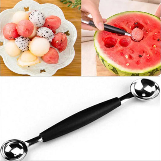 Cuillère à Fruits Double Extrémité en Acier Inoxydable - Idéale pour Boules de Melon, Sorbet et Crème Glacée